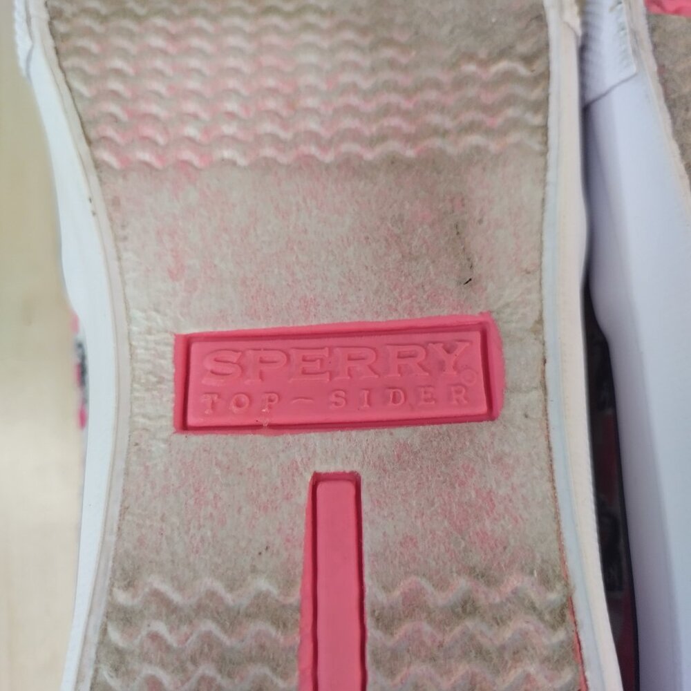 Sperry Vineyard Vines Seaside Gingham Pink & White Sneakers Big Kids US 5M - Picture 12 of 15